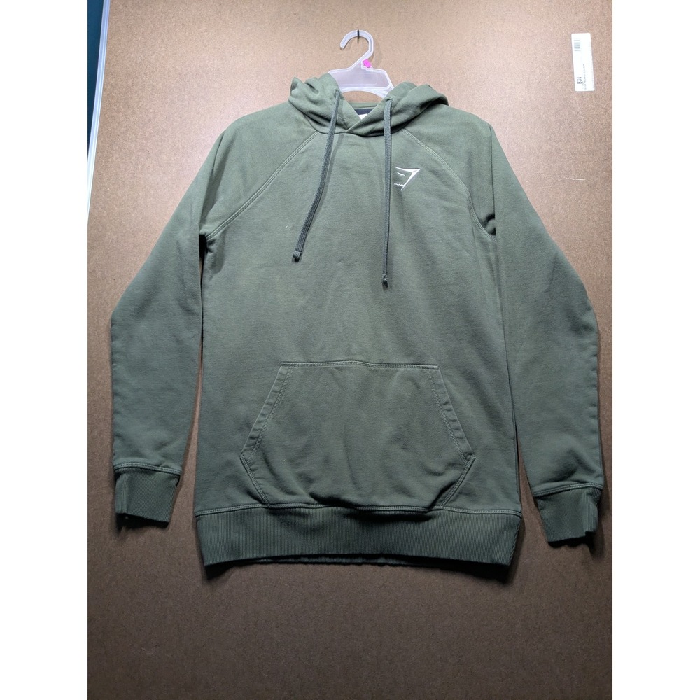 Gymshark Mens XS Green Pullover Hoodie Raglan Sleeve Athletic Sweatshirt